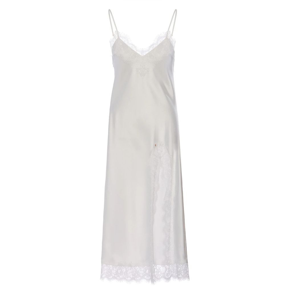 Nissa - Lace trim slip dress white
