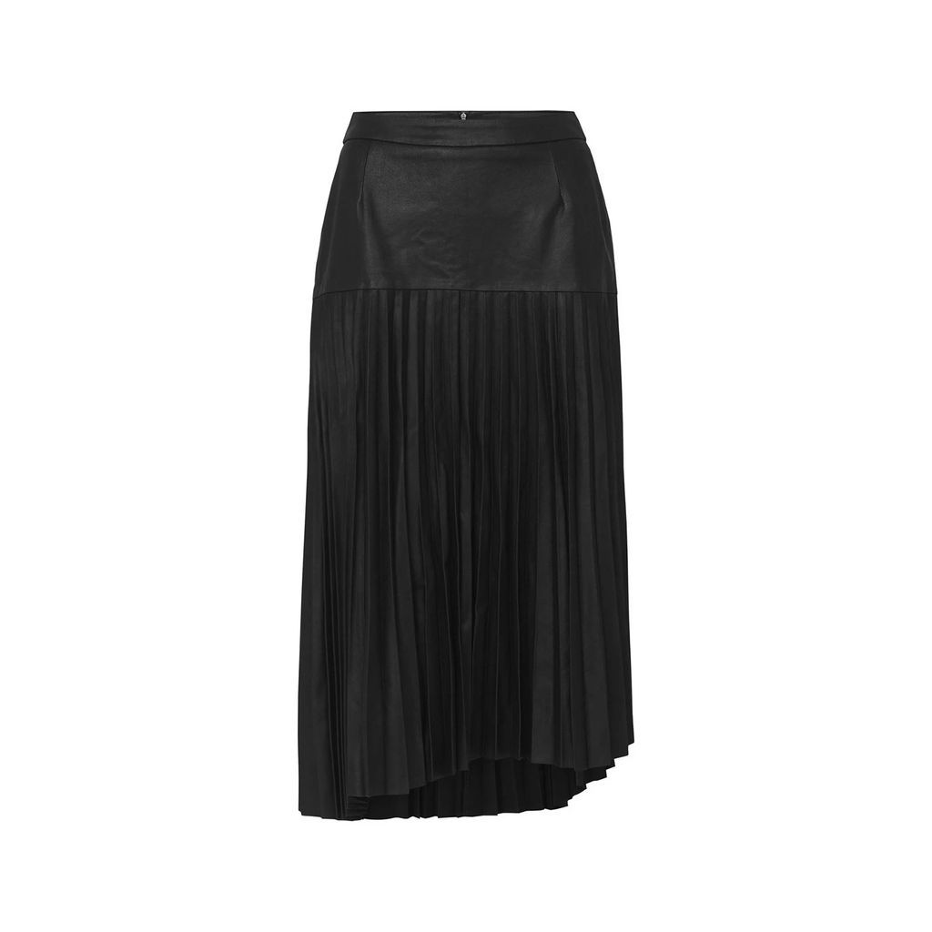 West 14th - Park Avenue Pleated Skirt Black Leather