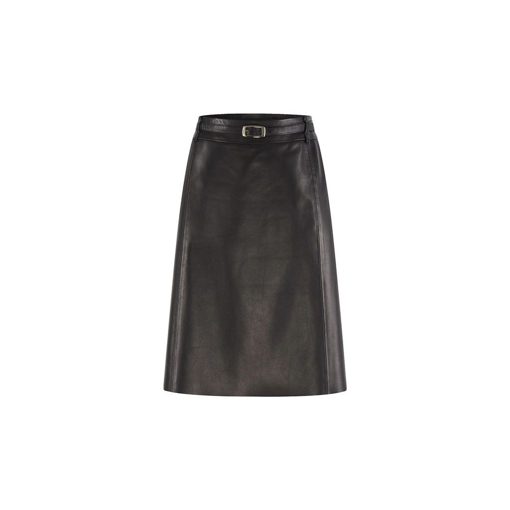 29THOCTOBER - Valy - Flared Black Leather Skirt