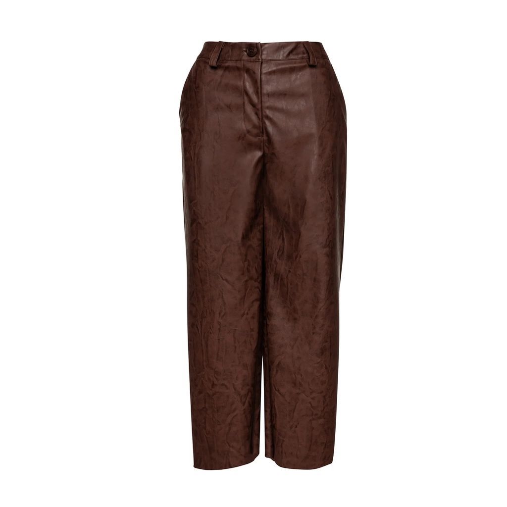 Conquista - Chocolate Brown Faux Leather Culottes