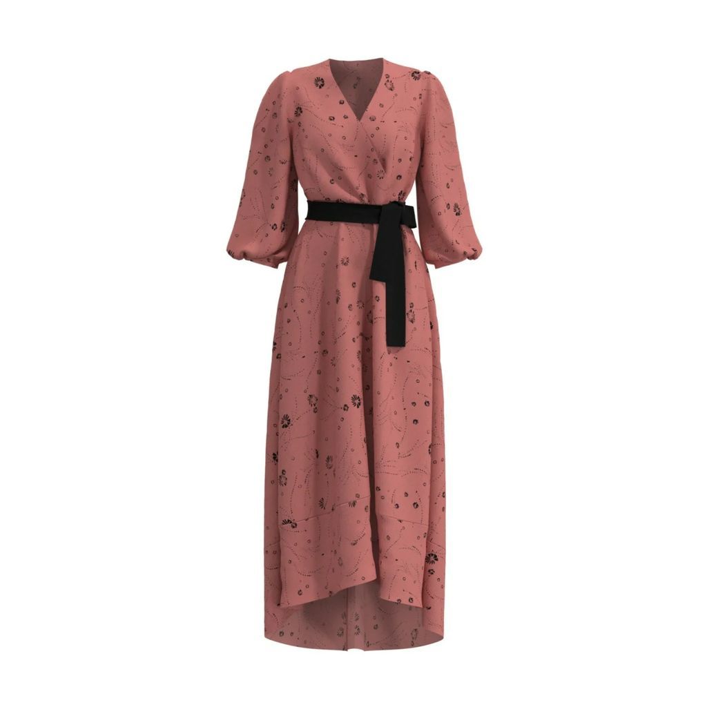 Ethereal London - Leilani Tea Rose Print Midi Dress