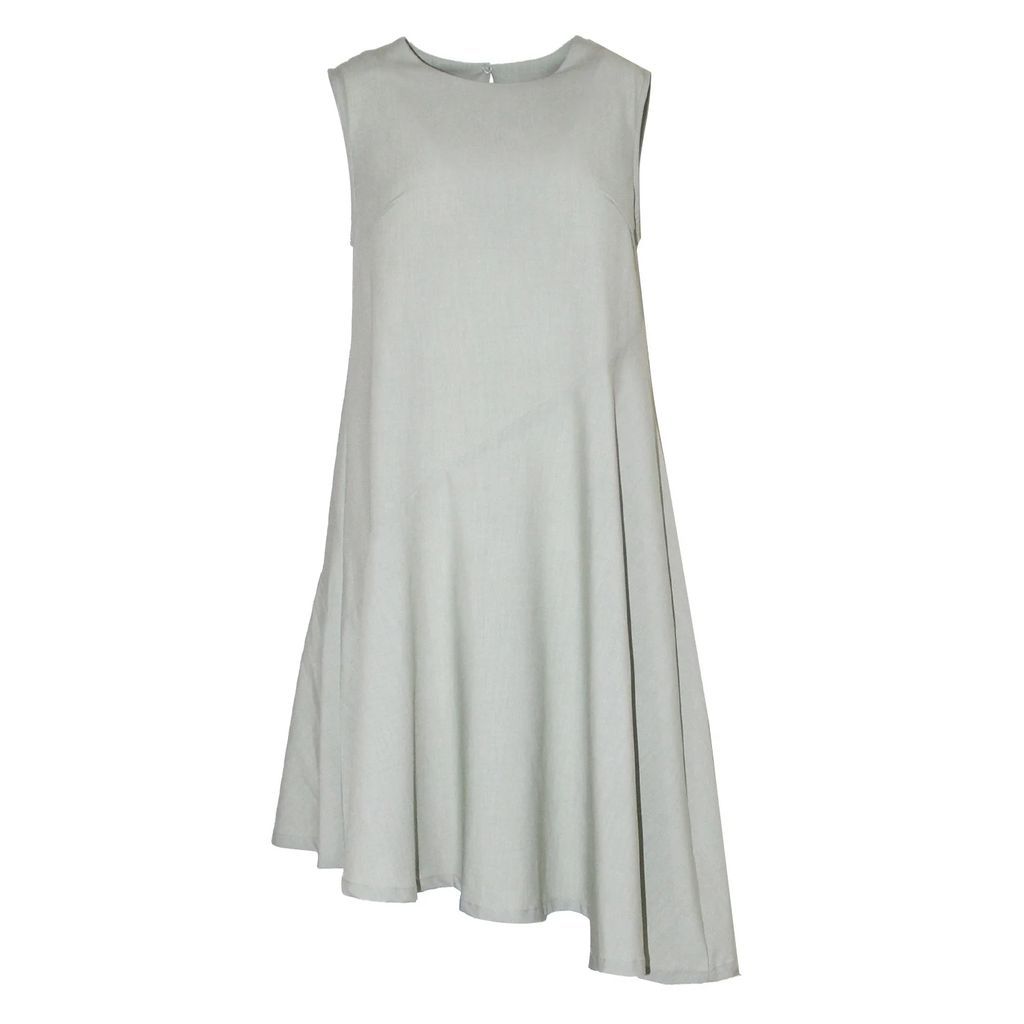 SALIENT LABEL - Carson Asymmetric Sleeveless Dress In Green Laurel