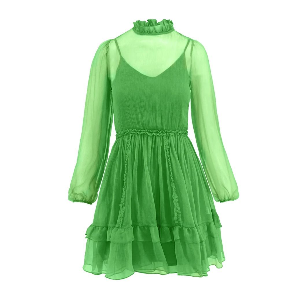 Framboise - Narano Short Green Silk Dress