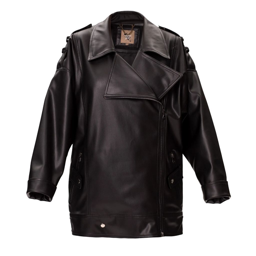 Julia Allert - Designer Black Faux Leather Jacket