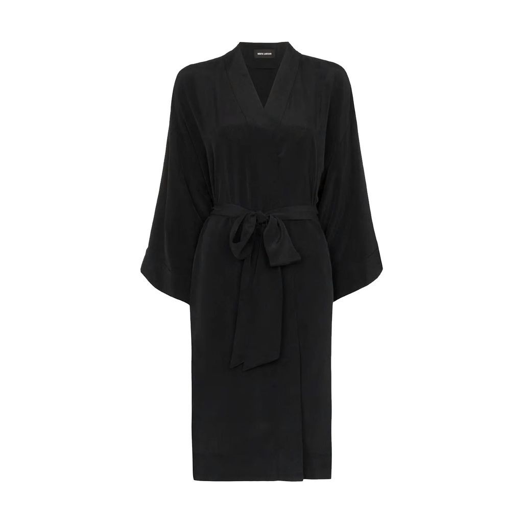 Märta Larsson - Rossellini Black 100% Sandwashed Silk Kimono