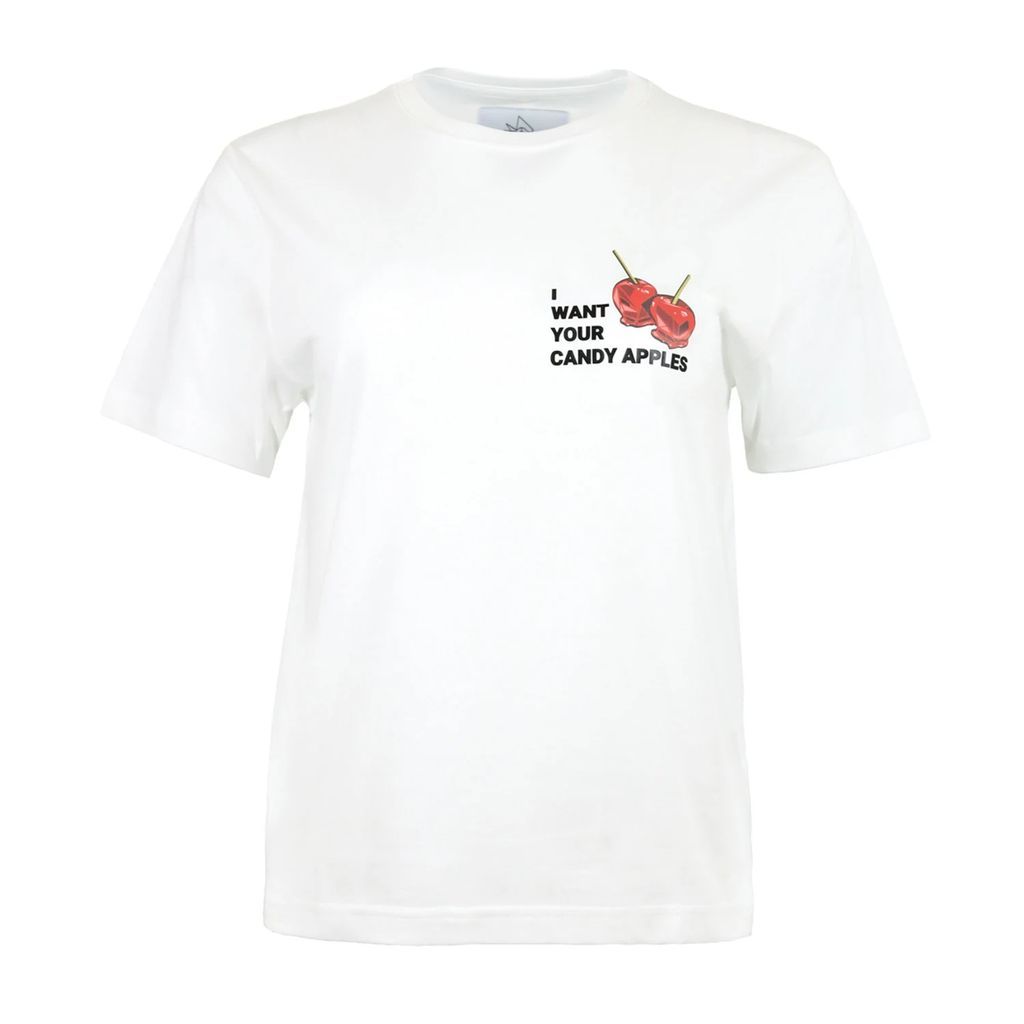 blonde gone rogue - Candy Apples Organic Tee In White