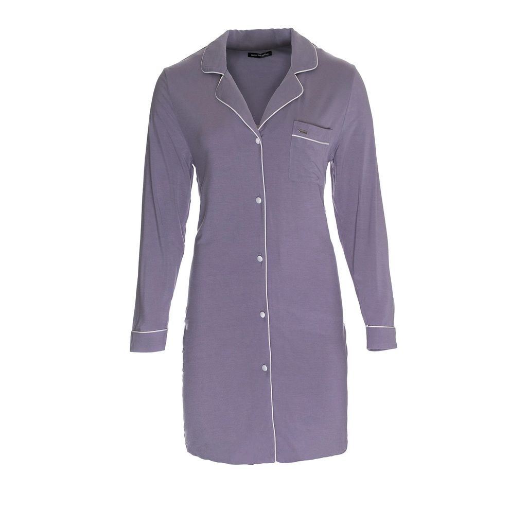 Pretty You - Bamboo Long Sleeved Womens Classic Nightshirt In Lavender