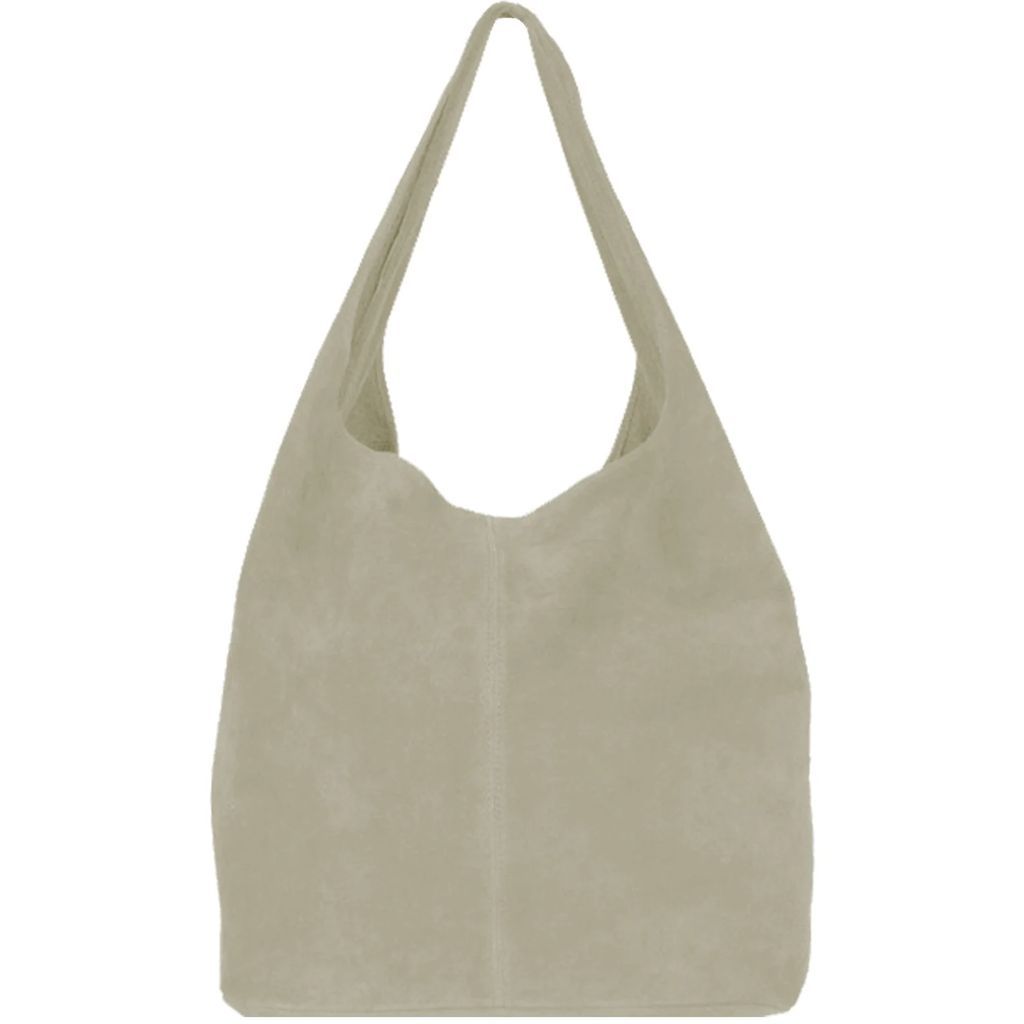 Sostter - Beige Soft Suede Hobo Shoulder Bag