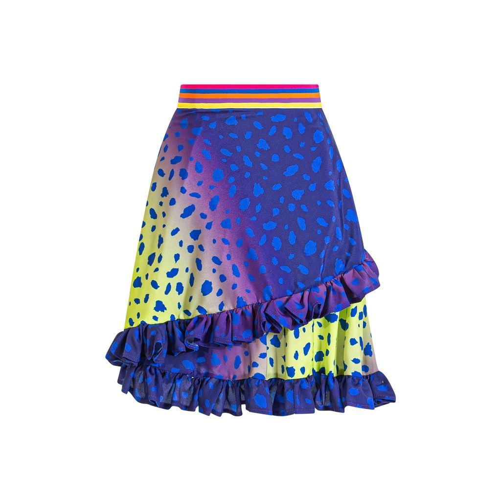 LVFD London - Ruffled Skirt Animal Print Purple/Yellow