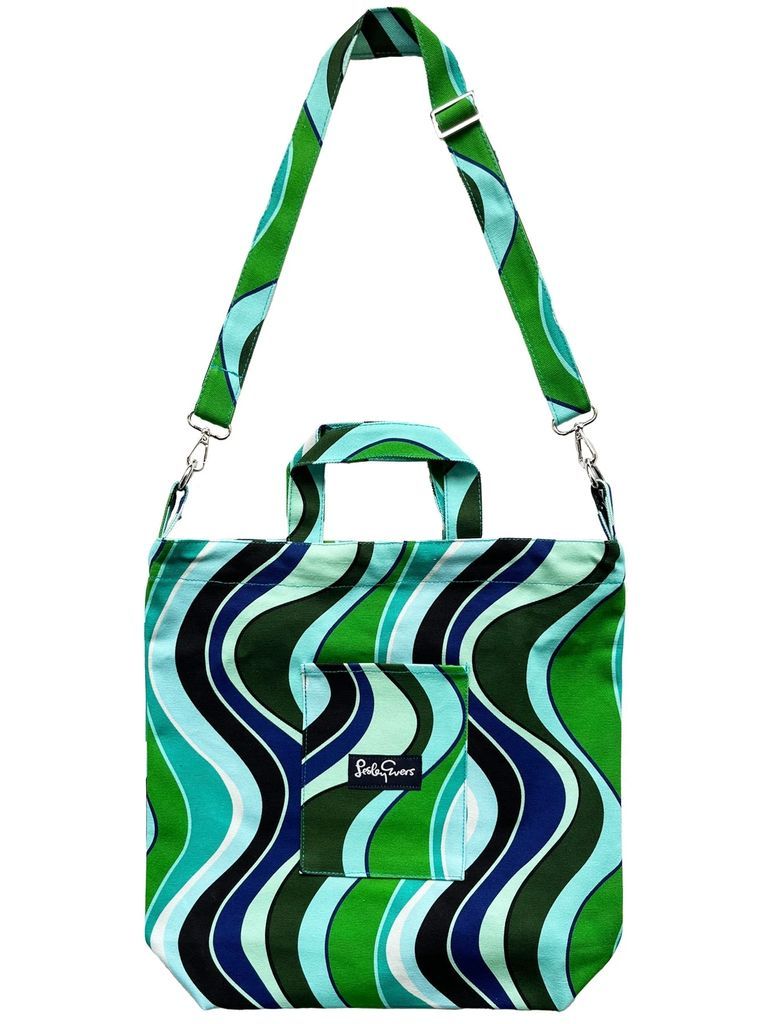 lesley evers - Ivy Tote Green Wave