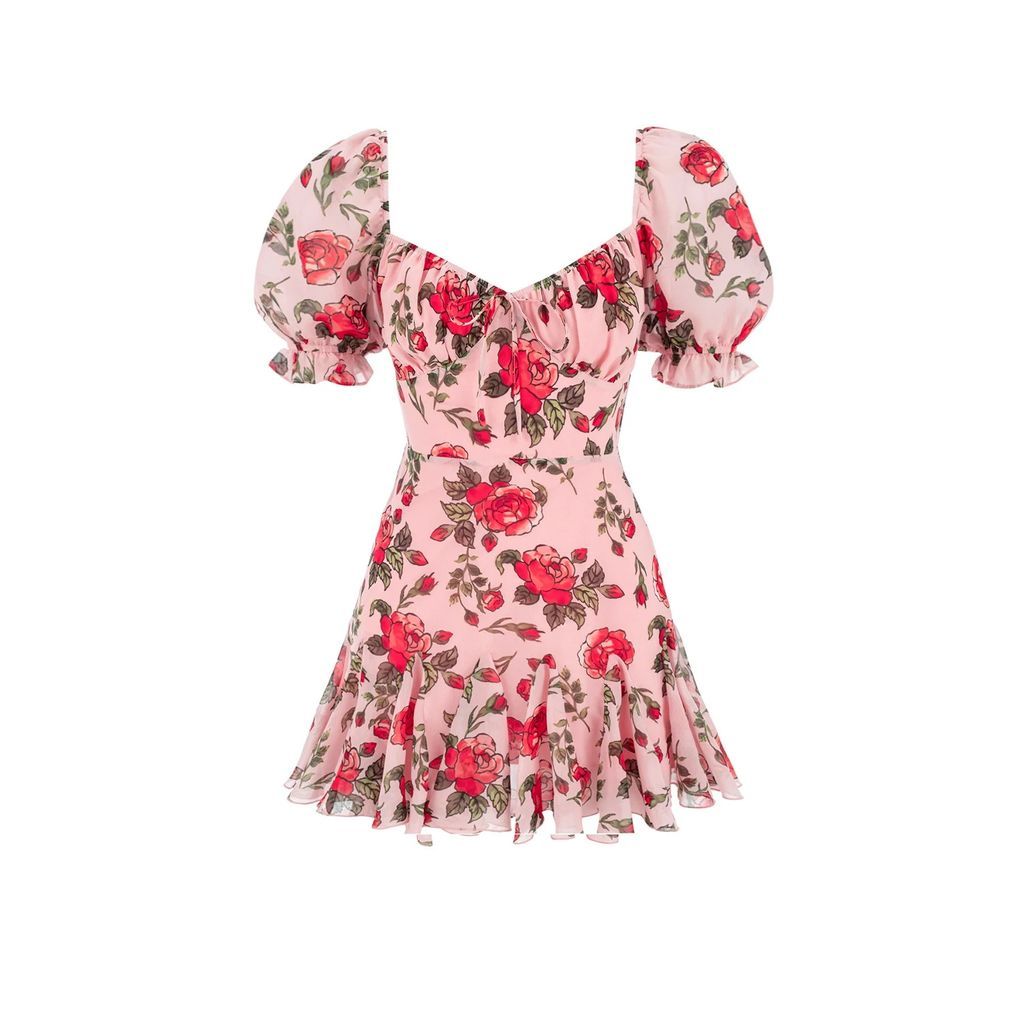 The Latest Thing - Vivian Floral Pattern Mini Pink Dress