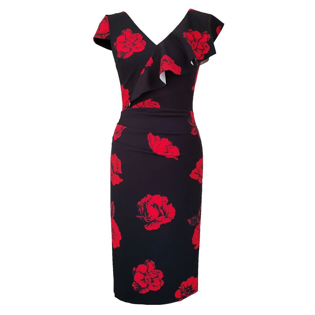 Mellaris - Arina Dress Black and Red Rose Print