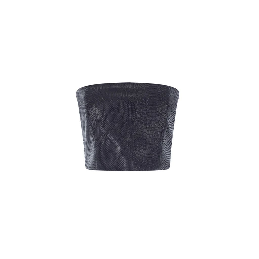 LORA - Aura Black Vegan Leather Top