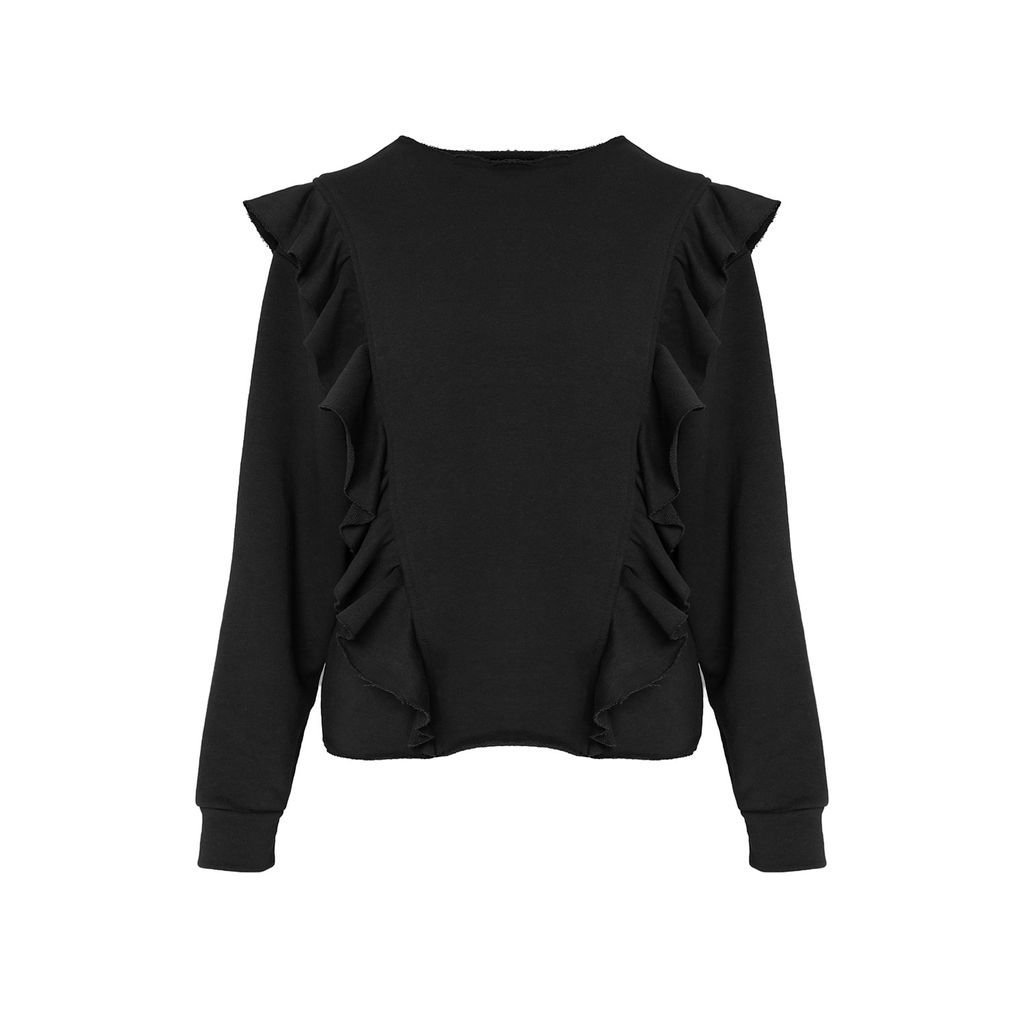 Framboise - Harlene Black Cotton Sweatshirt