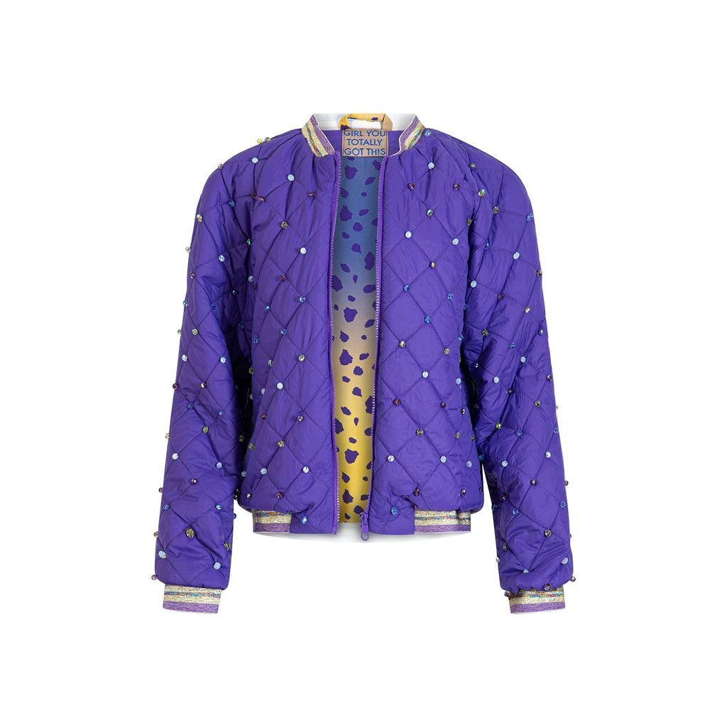 LVFD London - Quilted Bomber Jacket With Crystals