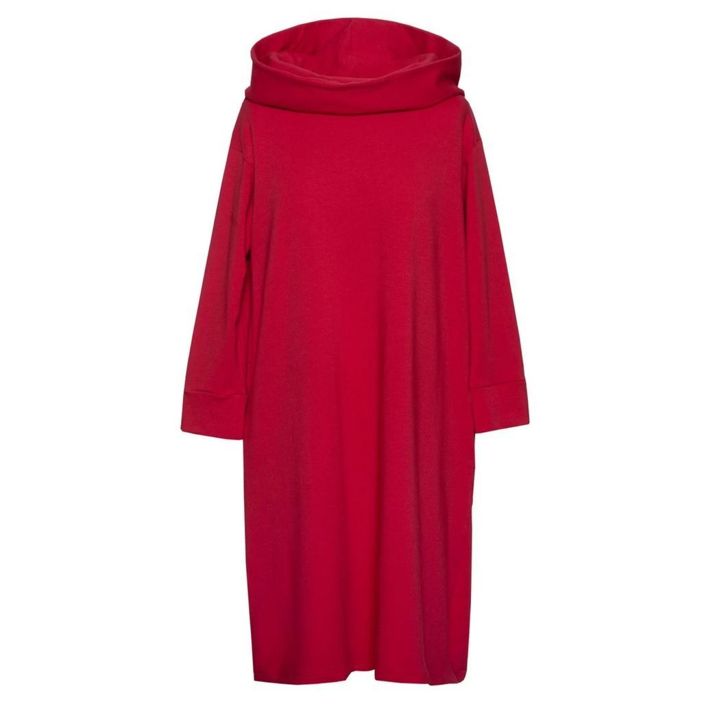 be-with - Soft Cotton Hoodie Dress For Hugs - Red