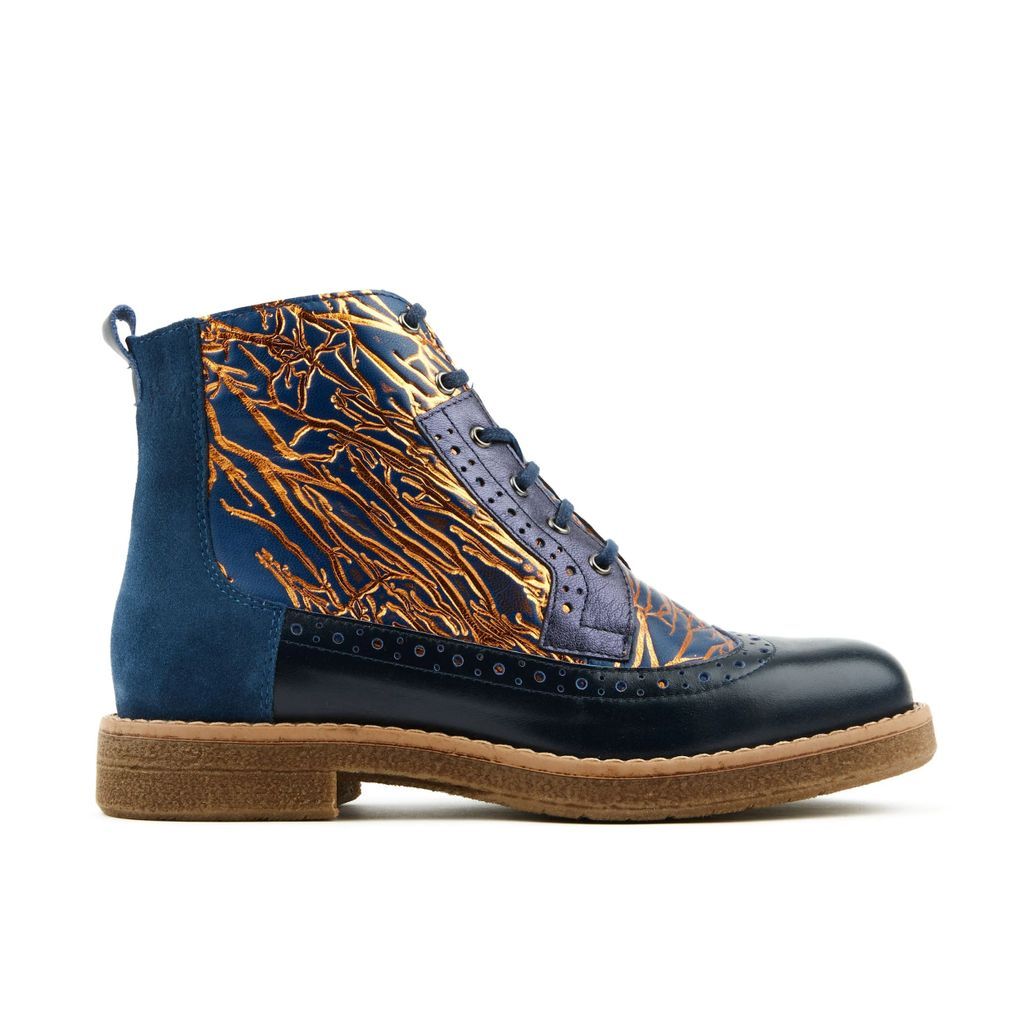 Embassy London USA - Hatter - Navy & Gold - Womens Ankle Boots