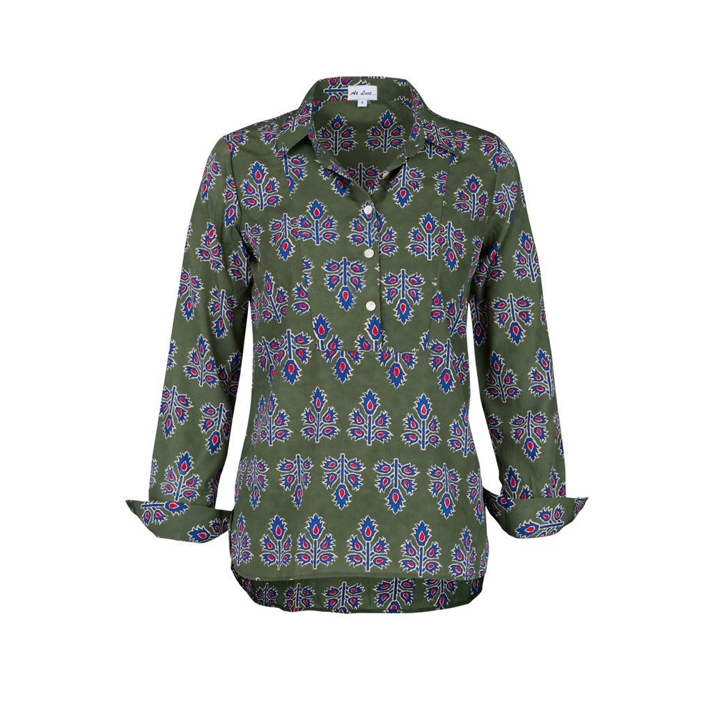 At Last.- Soho Shirt In Olive Green Thistle