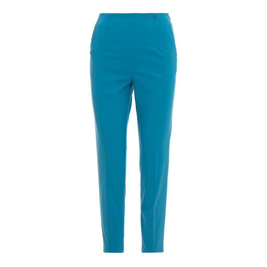 Women's Blue Slim Fit Cotton Aqua Pants Xxs Nissa