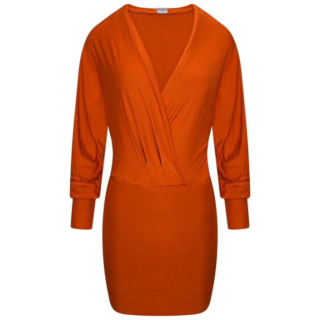 Women's Yellow / Orange Lily Bamboo Mini Dress/Top In Burnt Orange Extra Small COCOOVE