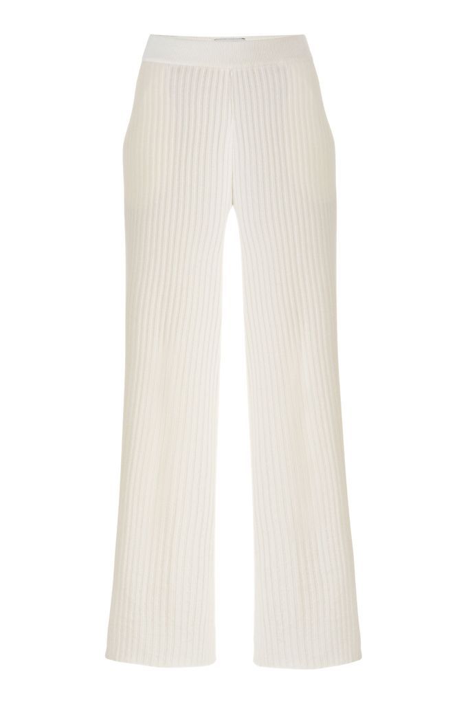 Women's Vera Ribbed Pants - White SALANIDA