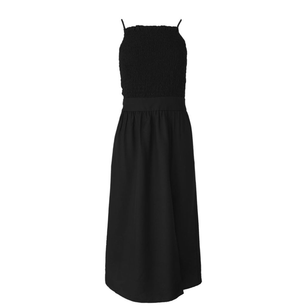 Women's Nora Smocked Midi Dress - Black Extra Small Róu So