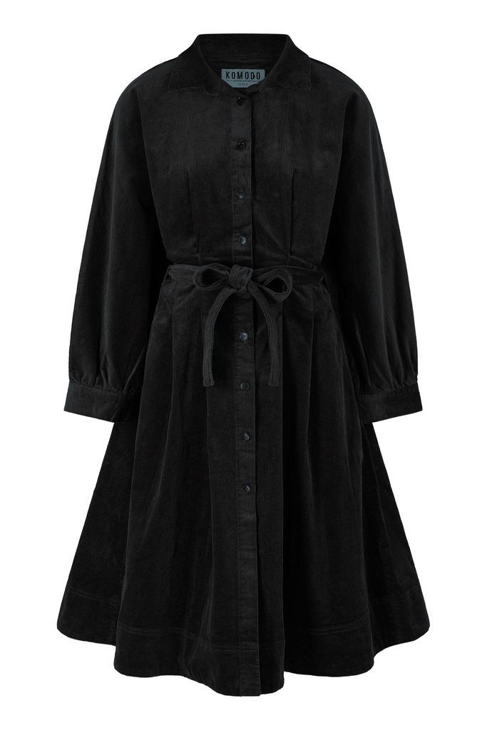 Women's Ito - Organic Cotton Cord Dress Black Extra Small KOMODO