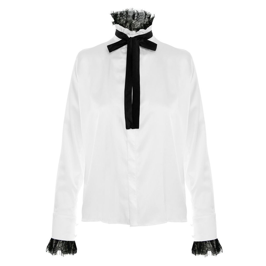 Women's Arizona White Silk Shirt Extra Small Framboise