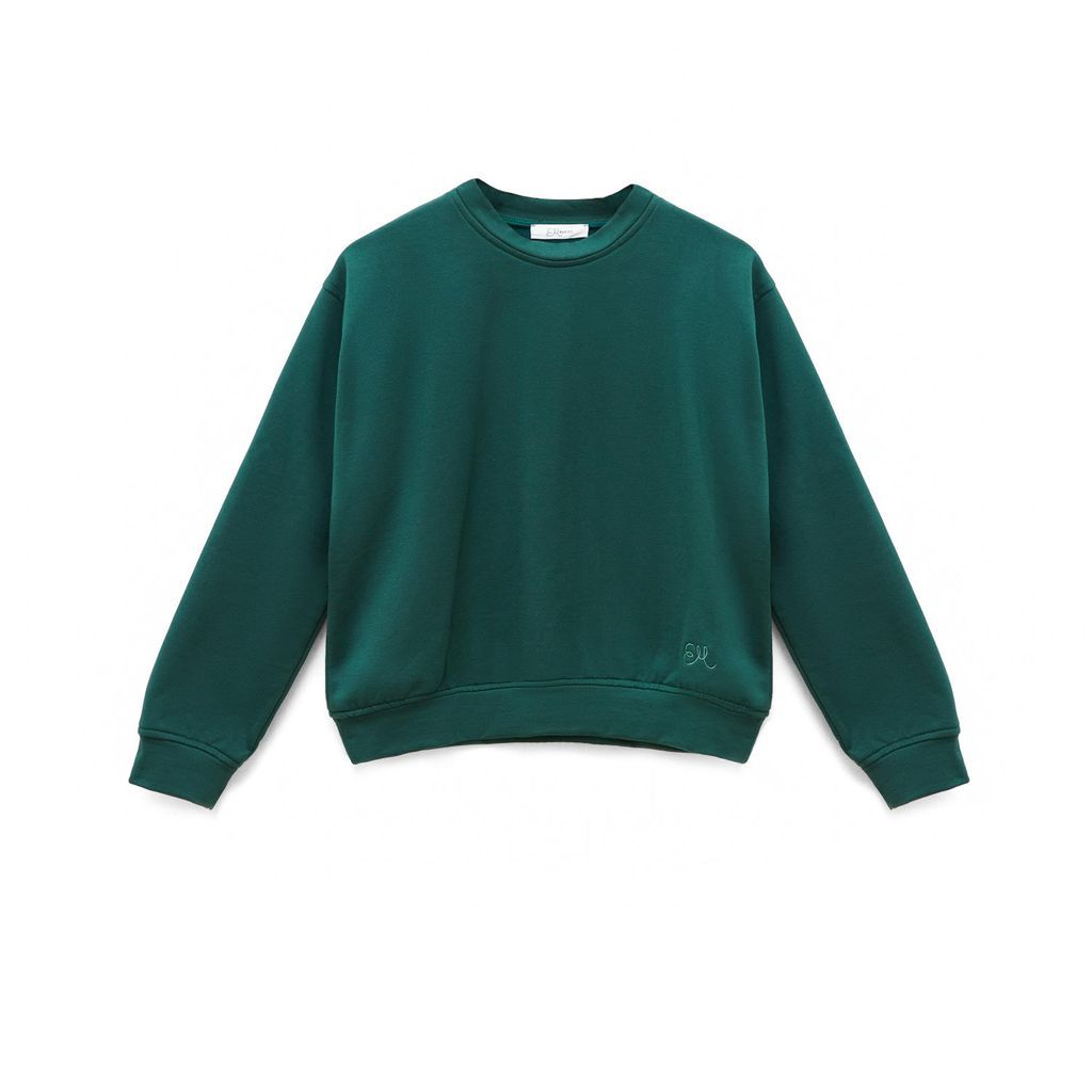 Women's Penny Sweater Green Large EM BASICS