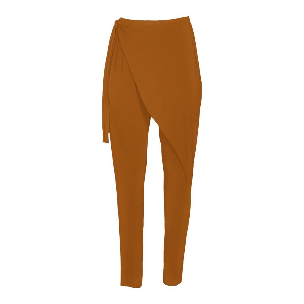 Women's Yellow / Orange Bamboo Wrap Pant - Yellow & Orange Extra Small carlton jones