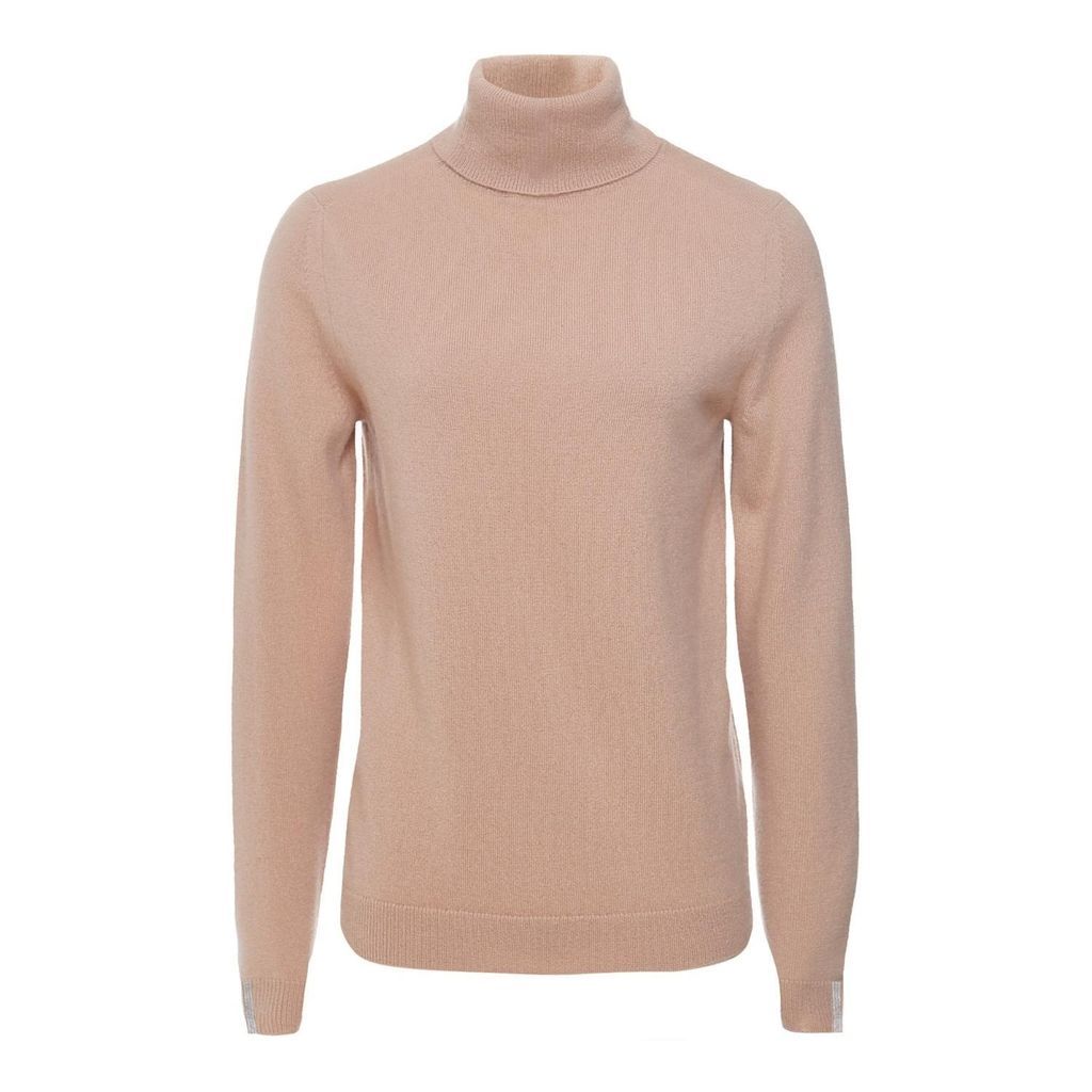 Women's Neutrals Cashmere Roll Neck Sweater In Natural Beige Small Loop Cashmere