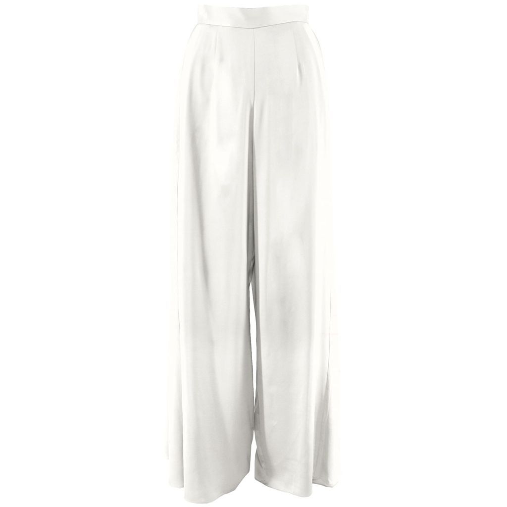 Women's Skyline Wide-Leg White Trousers Ecovero Extra Small DALB