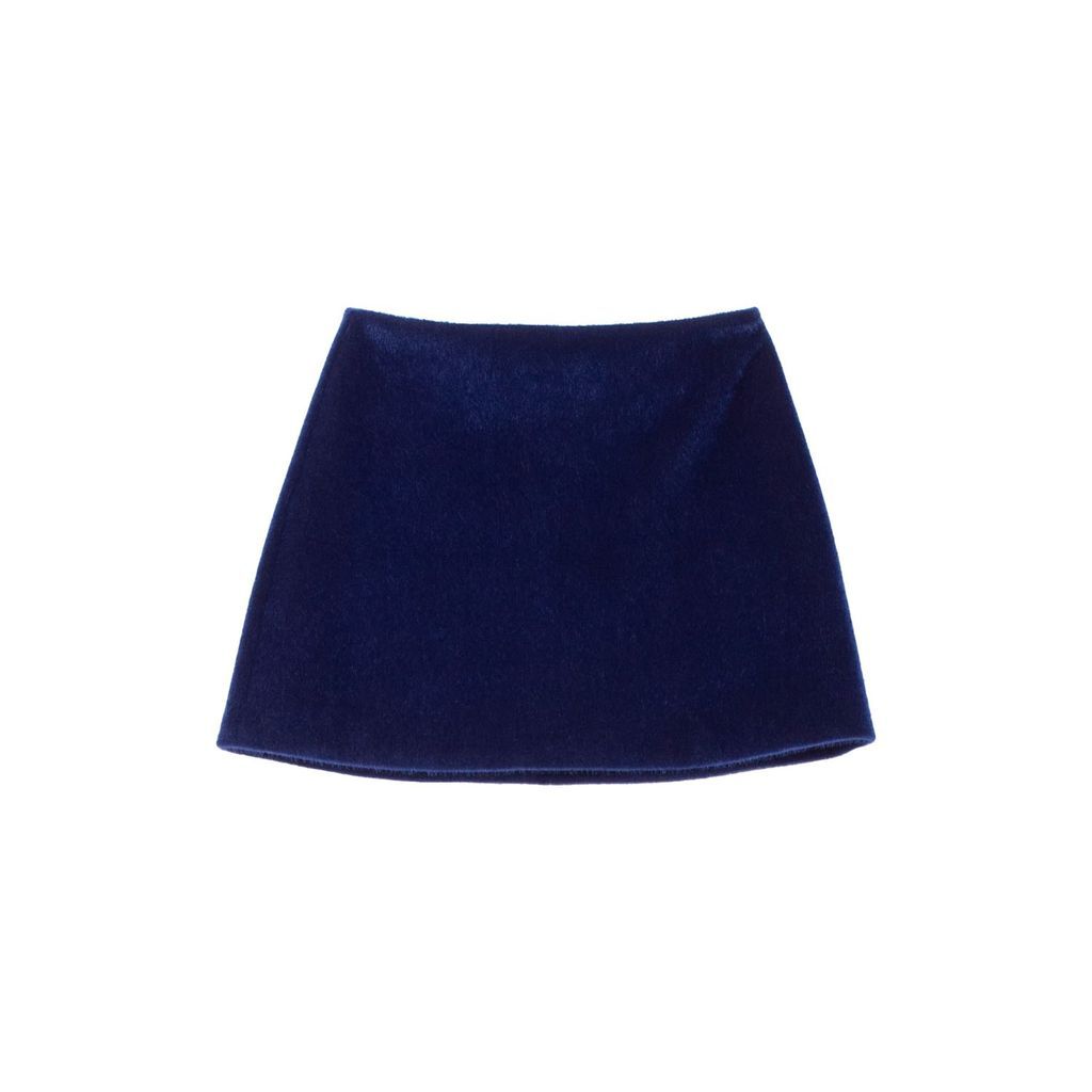 Women's Mini Eco Fur Skirt - Blue Large gaffer & fluf