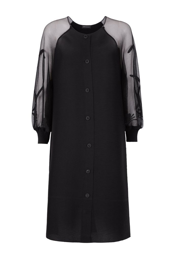 Women's Black Sheer Sleeve Coat S/M James Lakeland