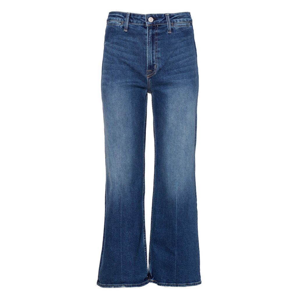 Women's Blue Queen Wide Leg Crop Jeans In Kingman 24