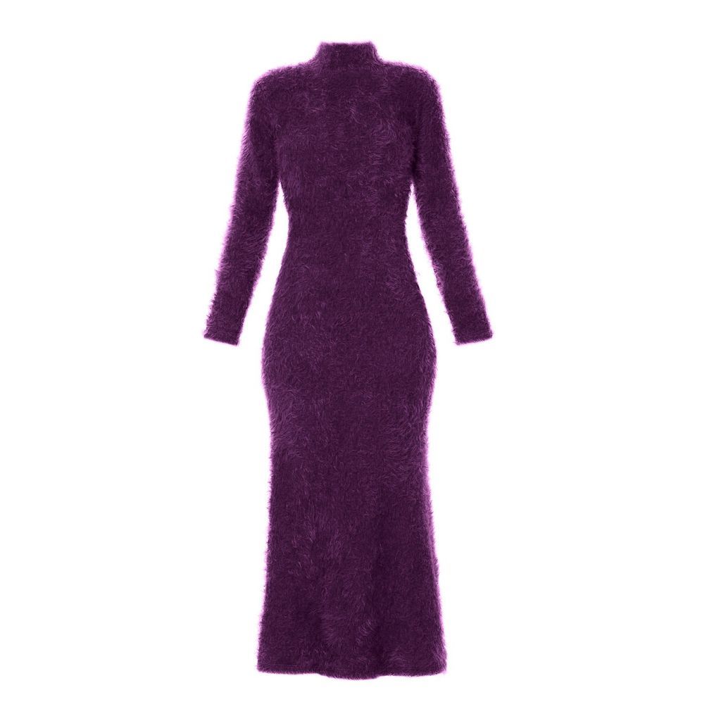 Women's Pink / Purple Stylish Fitted Long Fleecy Dress - Pink & Purple Extra Small Julia Allert