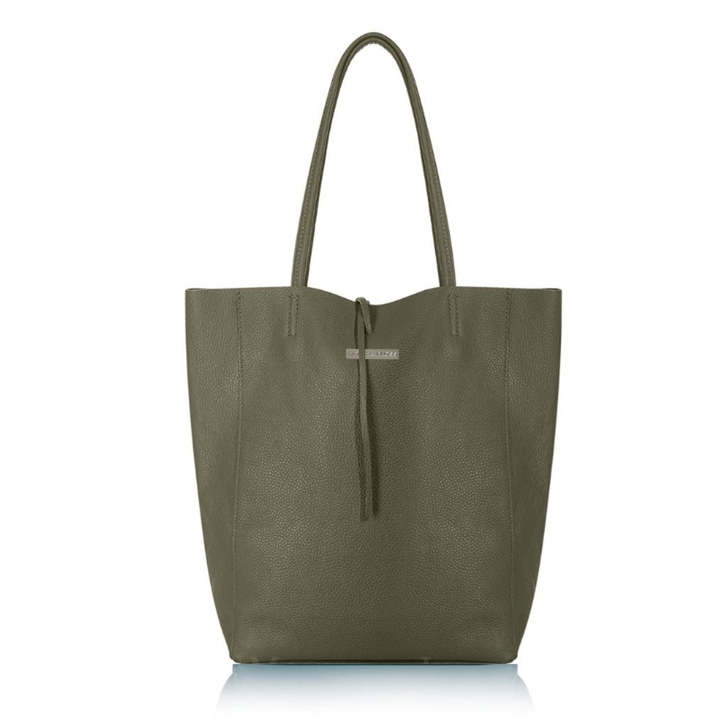 Women's Milan - Soft Leather Tote Bag In Olive Green Silver Hardware Betsy & Floss