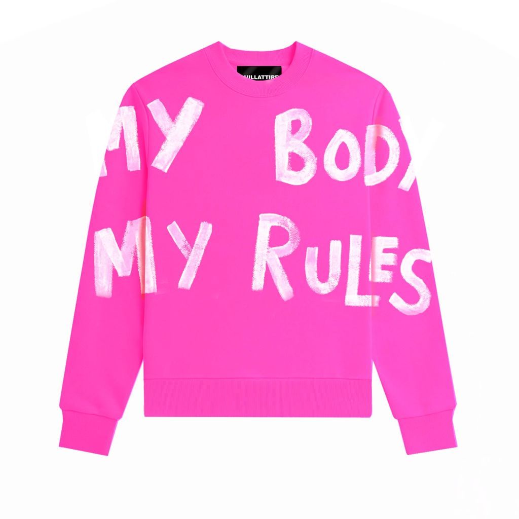 Women's Pink / Purple Pink 'My Body, My Rules'' Sweatshirt Small Quillattire