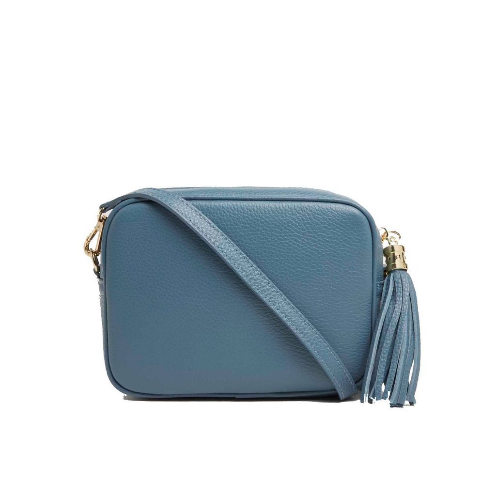 Women's Blue Verona Crossbody Tassel Bag In Denim With Pastel Strap Betsy & Floss