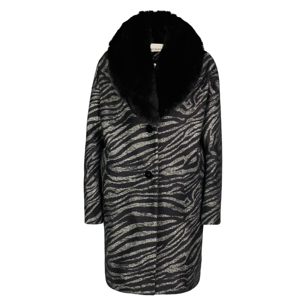 Women's Black / Grey Margaret Vegan Coat S/M N'Onat