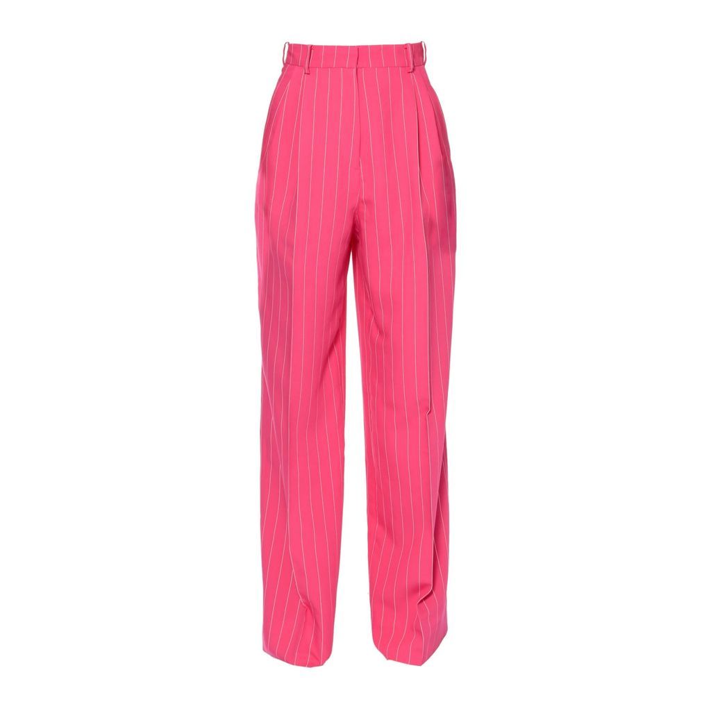 Women's Pink / Purple Gwen Hot Pink Hight Waist Wide Trousers Xxs Aggi