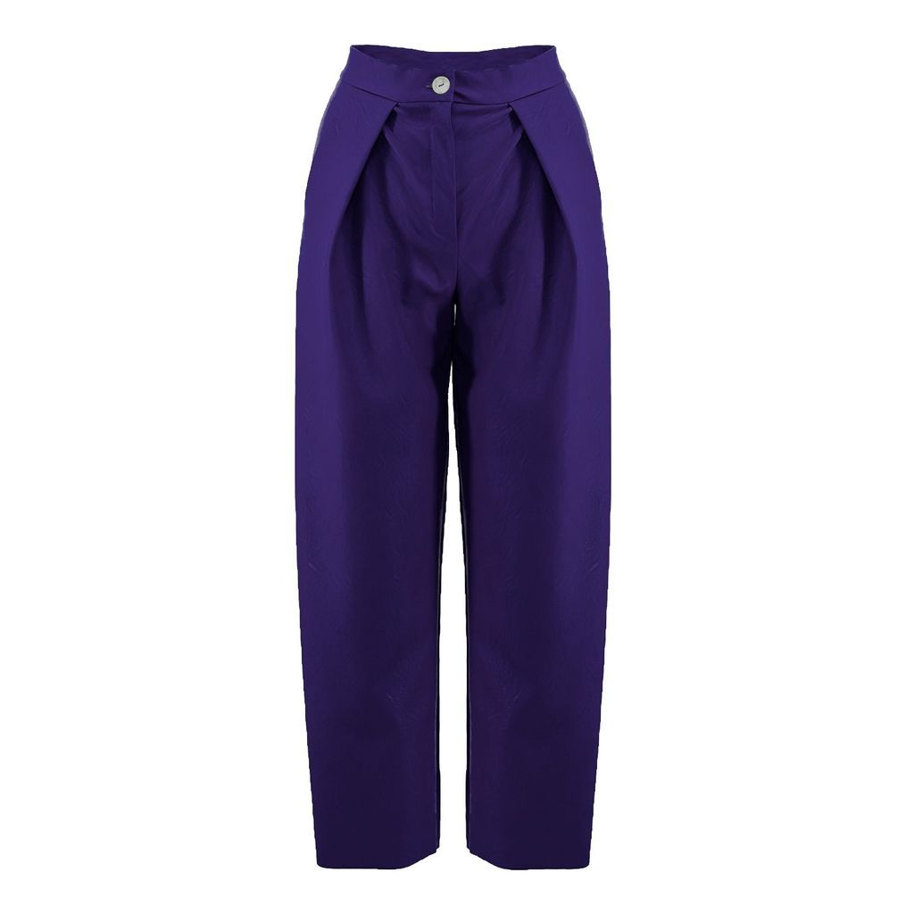 Women's Pink / Purple Ecoleather Purple Trousers Extra Small BLUZAT