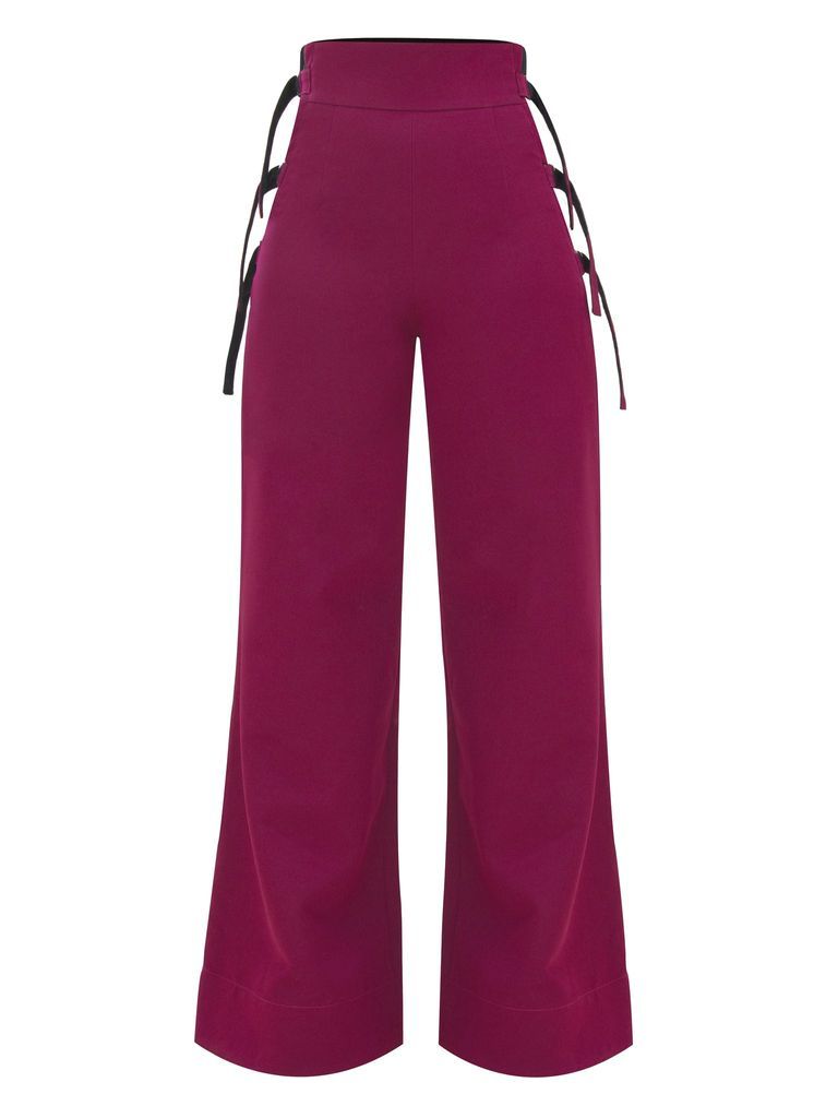 Women's Pink / Purple Elegance Theory Wide-Leg Trousers Medium Tia Dorraine