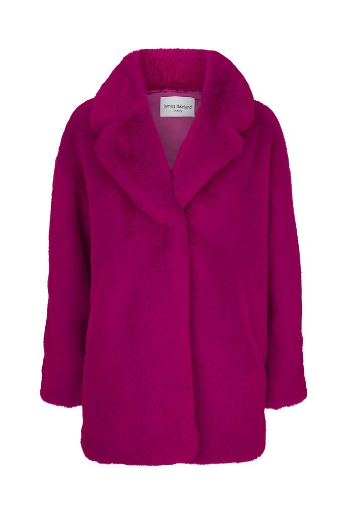 Women's Pink / Purple Faux Fur Coat - Pink & Purple Extra Small James Lakeland