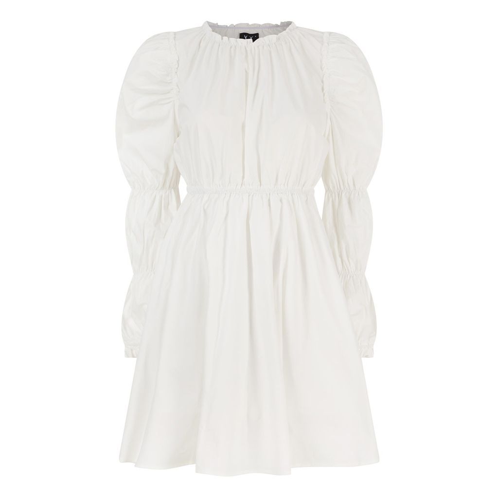 Women's White Borg Dress Small Absence of Colour