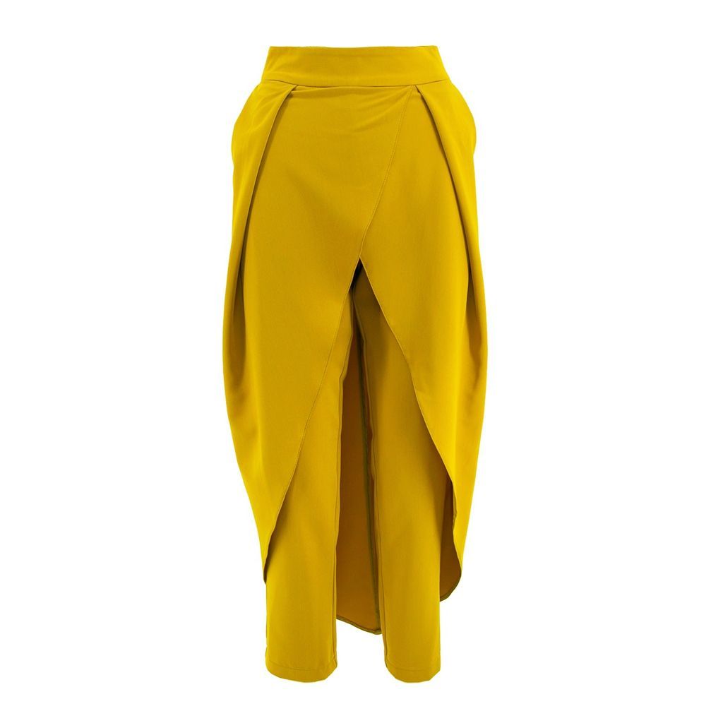 Women's Yellow / Orange Olive Pants With Skirt Extra Small BLUZAT