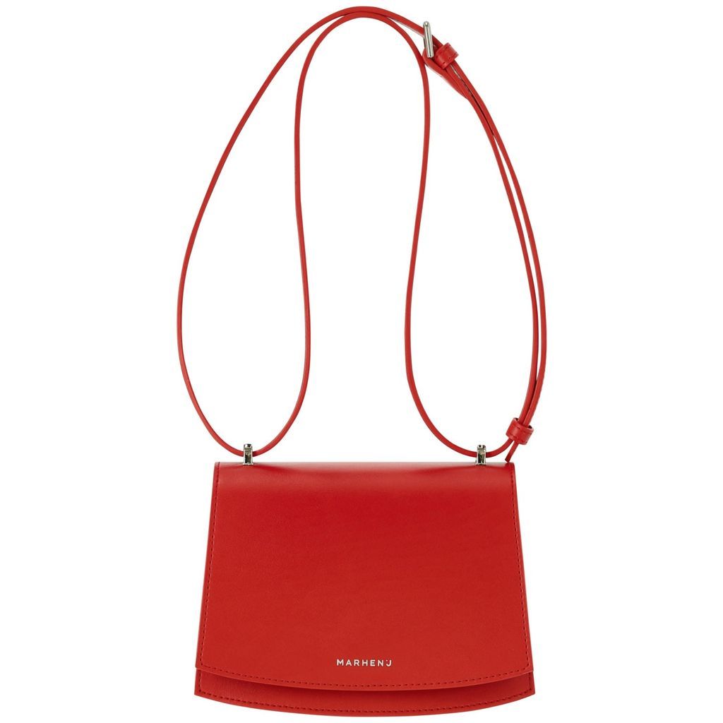 Women's Apple Leather Shoulder Bag - Calla Mini - Mela Red MARHEN. J
