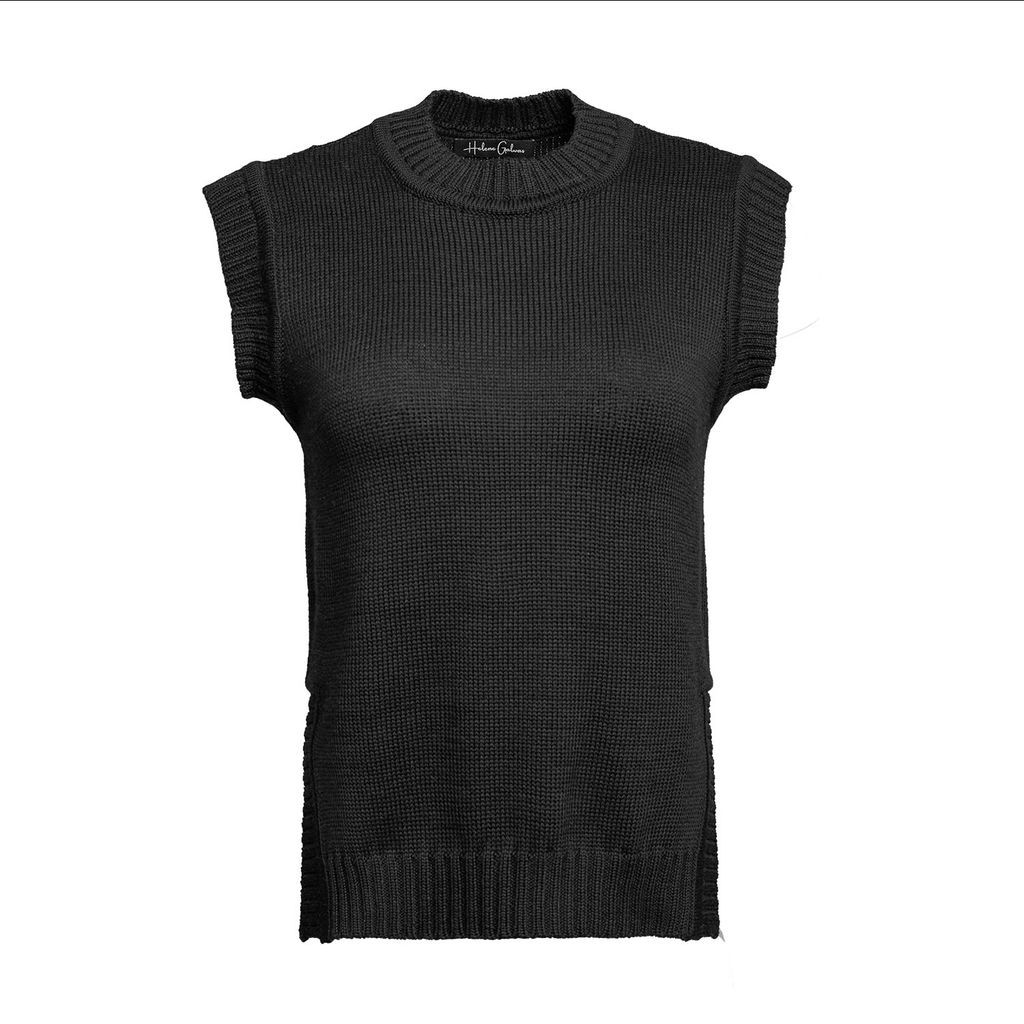 Women's Black Ebru Vest Extra Small Helene Galwas