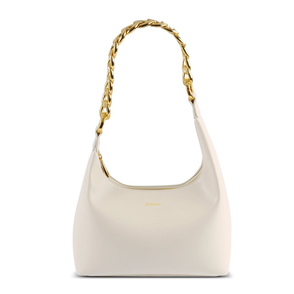 Women's White Vienna Top Handle Shoulder Bag - Ivory One Size SINBONO