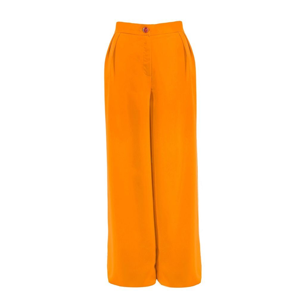 Women's Yellow / Orange Orange Wide Leg Trousers Extra Small BLUZAT